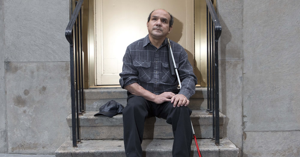 Person using a phone with assistive technology